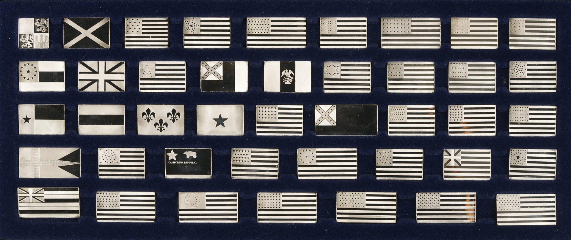 Lot 1227: Great Flags of America Sterling Silver Ingot Set