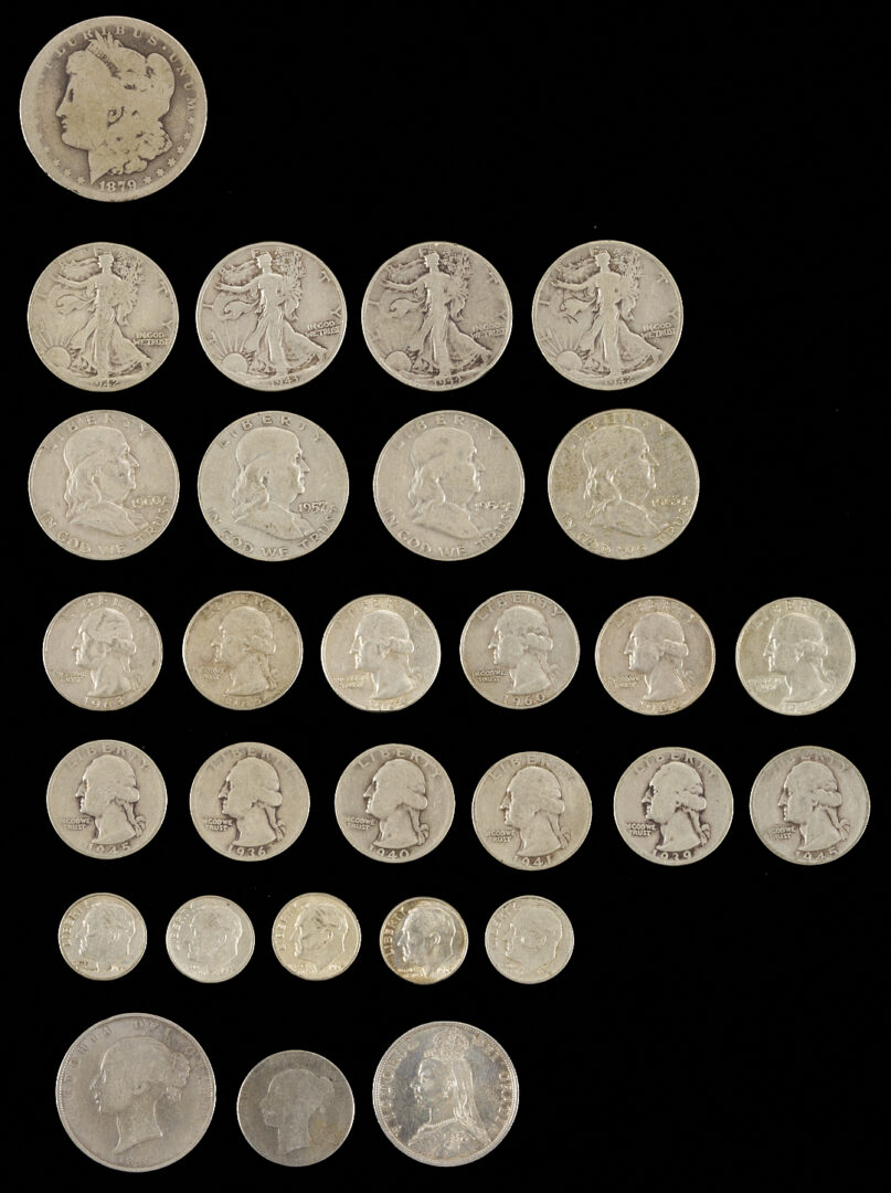 Lot 1228: 29 Assorted US & British Silver Coins