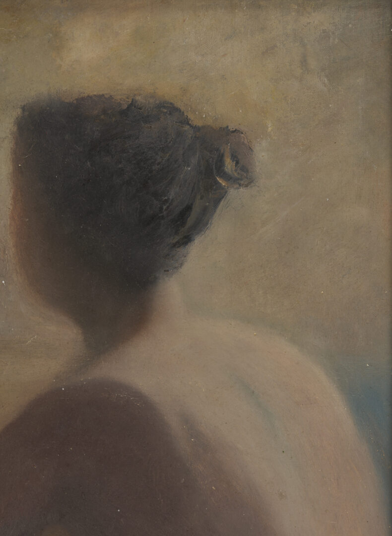 Lot 1233: Impressionist O/C Painting of a Nude Woman
