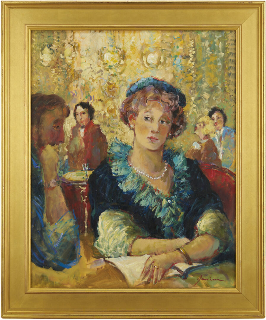 Lot 1234: Two O/C Paintings by Janine Wesselmann, Interiors and Gossip