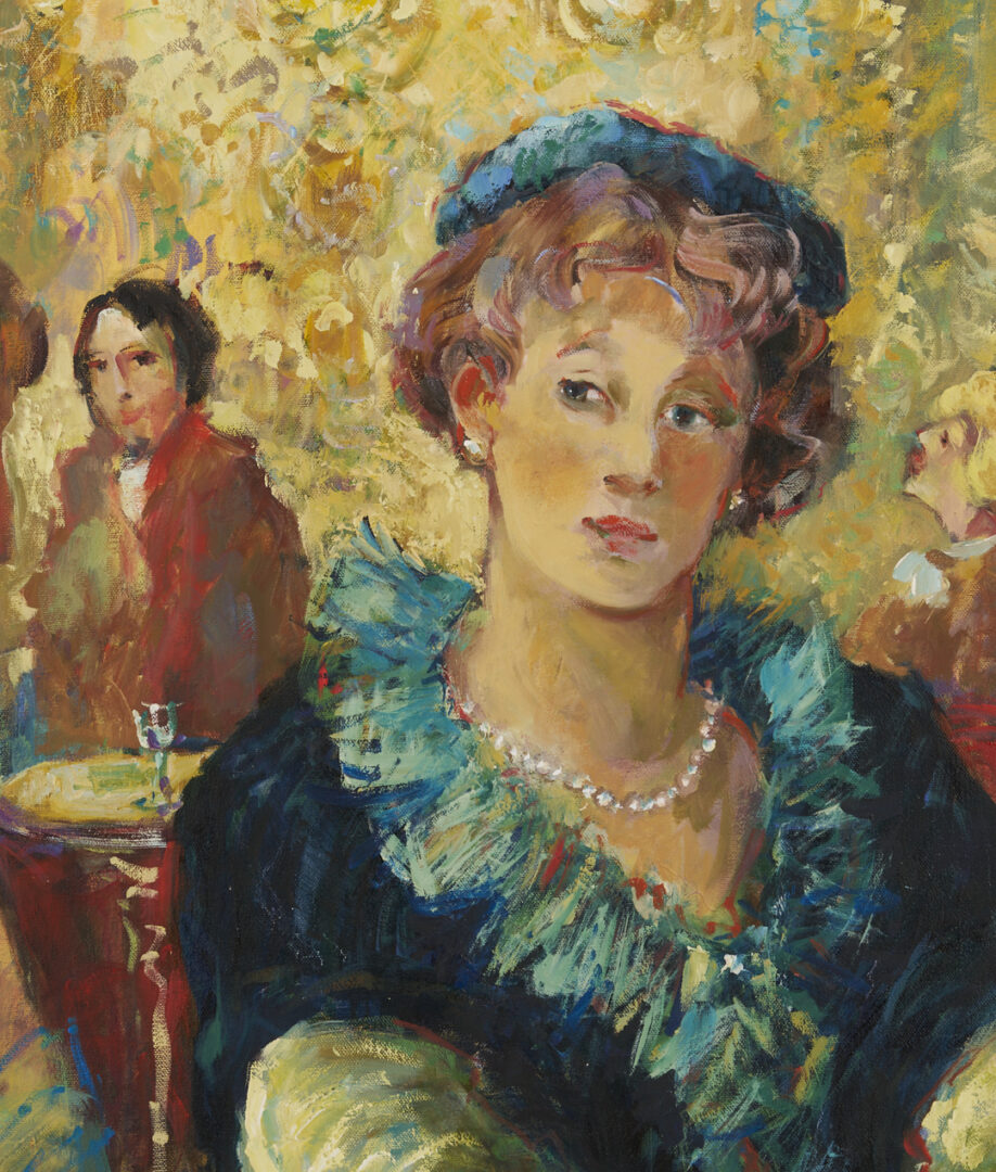 Lot 1234: Two O/C Paintings by Janine Wesselmann, Interiors and Gossip