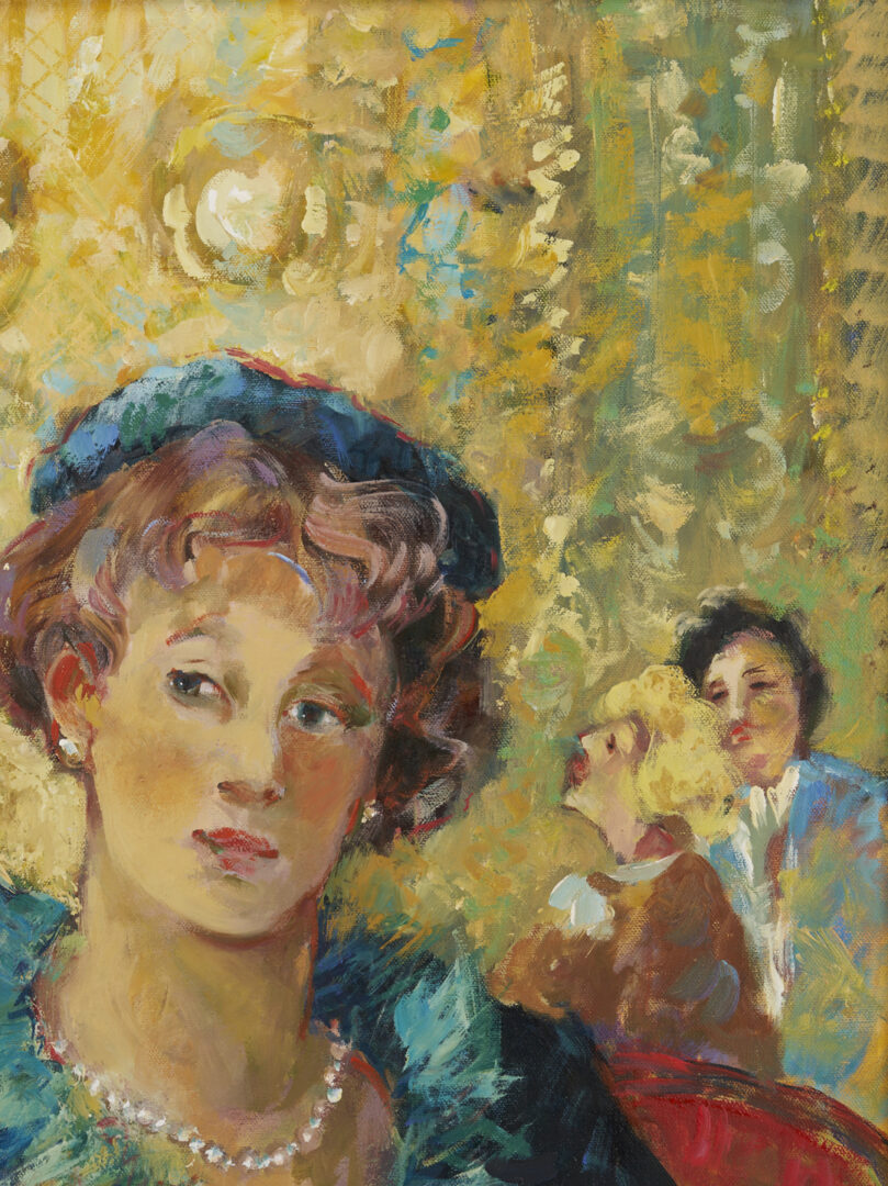 Lot 1234: Two O/C Paintings by Janine Wesselmann, Interiors and Gossip