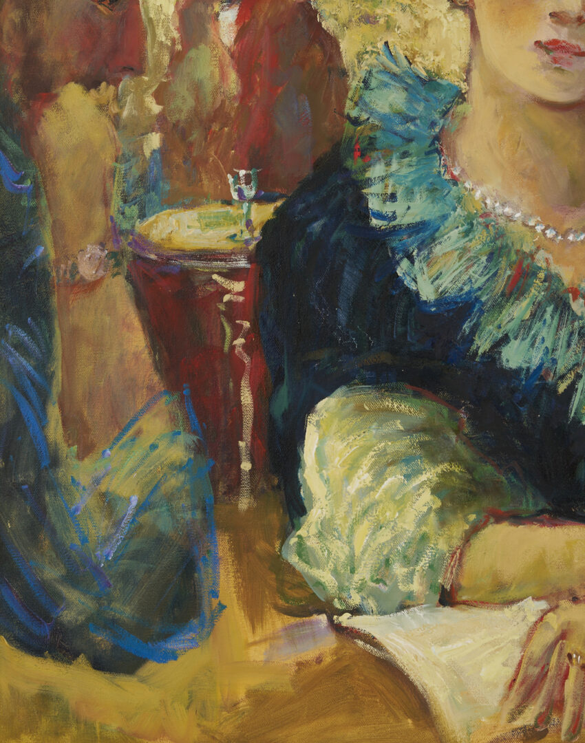 Lot 1234: Two O/C Paintings by Janine Wesselmann, Interiors and Gossip