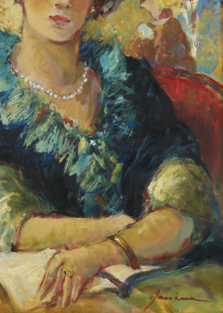 Lot 1234: Two O/C Paintings by Janine Wesselmann, Interiors and Gossip