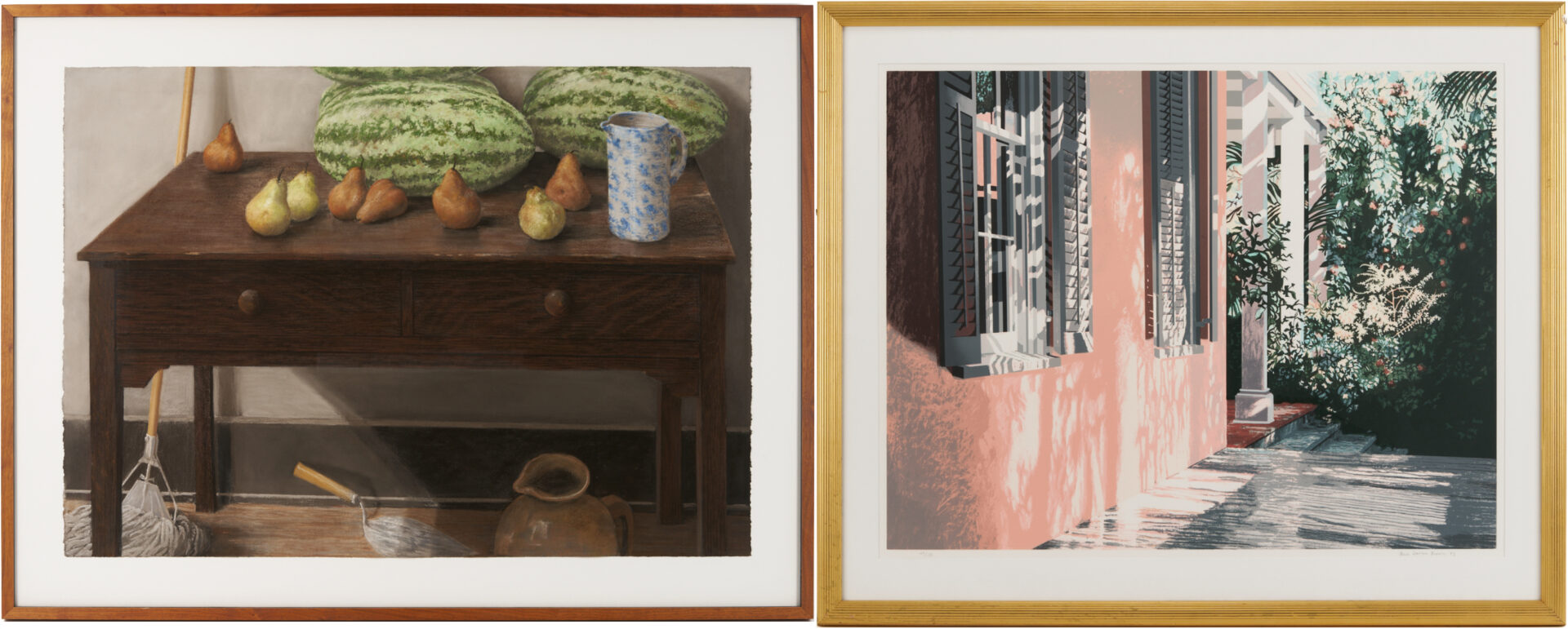 Lot 1237: Sheldon Tapley Pastel Still Life  w/ Fruit