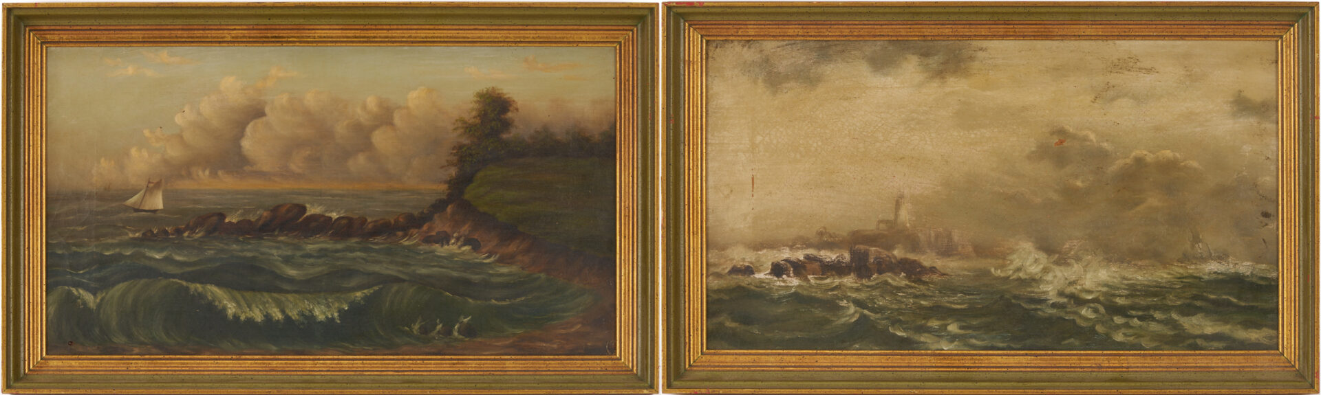 Lot 1238: 2 O/C Seascape Paintings after William Trost Richards