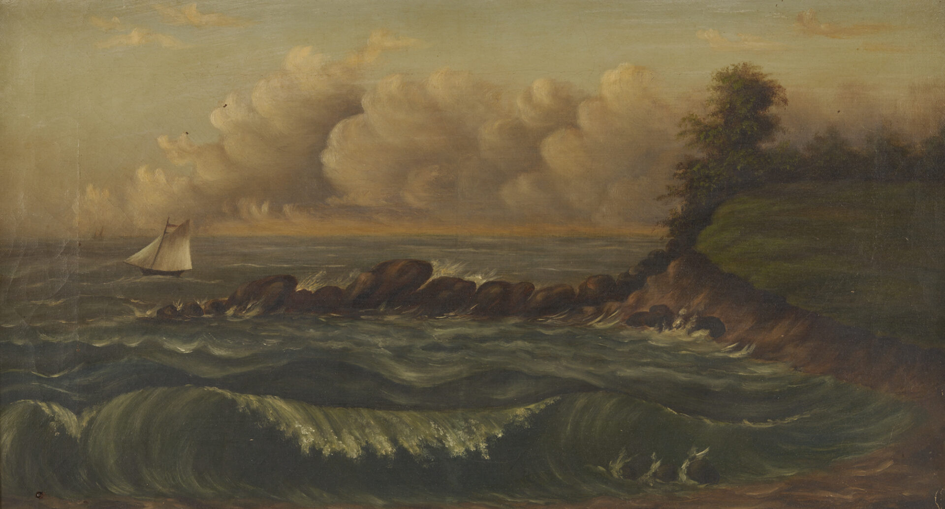 Lot 1238: 2 O/C Seascape Paintings after William Trost Richards
