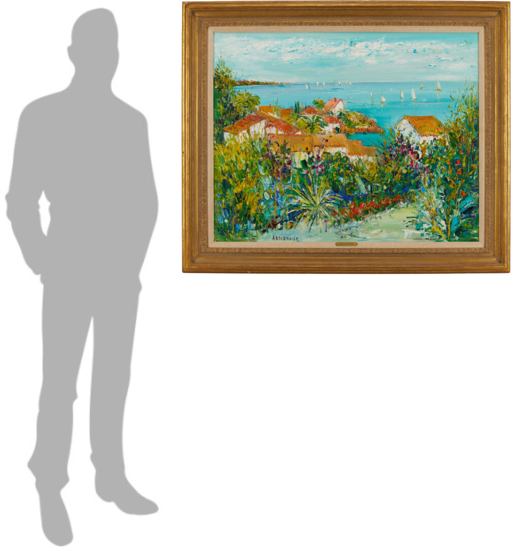 Lot 123: Yolande Ardissone O/C Mediterranean Seascape, Antheor-Cote d’Azur