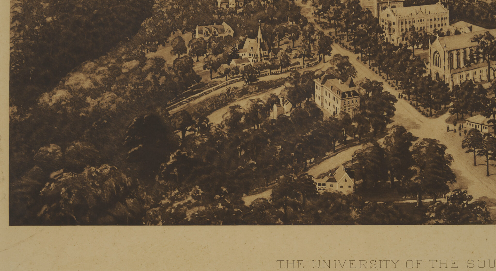 Lot 1240: Scarce W. T. Littig  Bird’s Eye Sewanee Print, University of the South, c. 1900