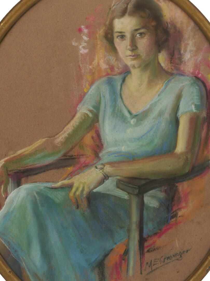 Lot 1241: Hugh Poe & Mary E. Grainger Pastel Portraits, Tennessee/Indiana Interest