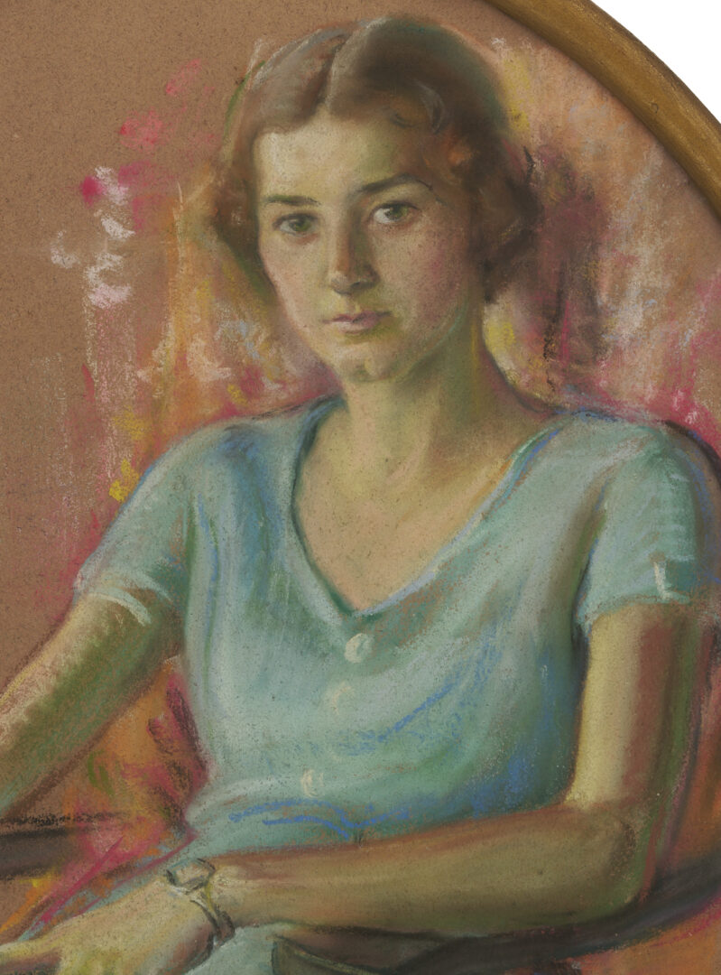 Lot 1241: Hugh Poe & Mary E. Grainger Pastel Portraits, Tennessee/Indiana Interest