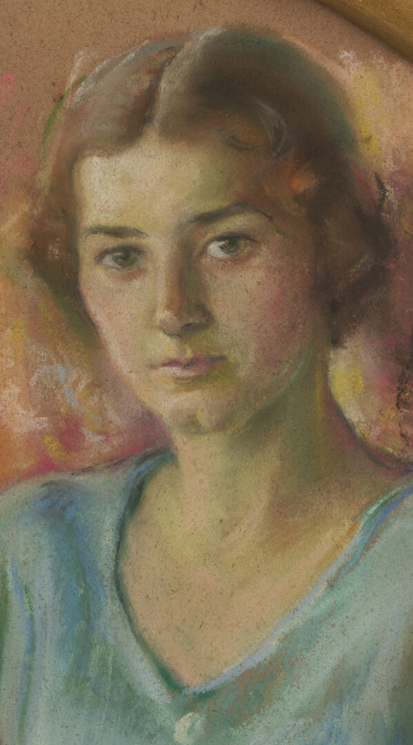 Lot 1241: Hugh Poe & Mary E. Grainger Pastel Portraits, Tennessee/Indiana Interest