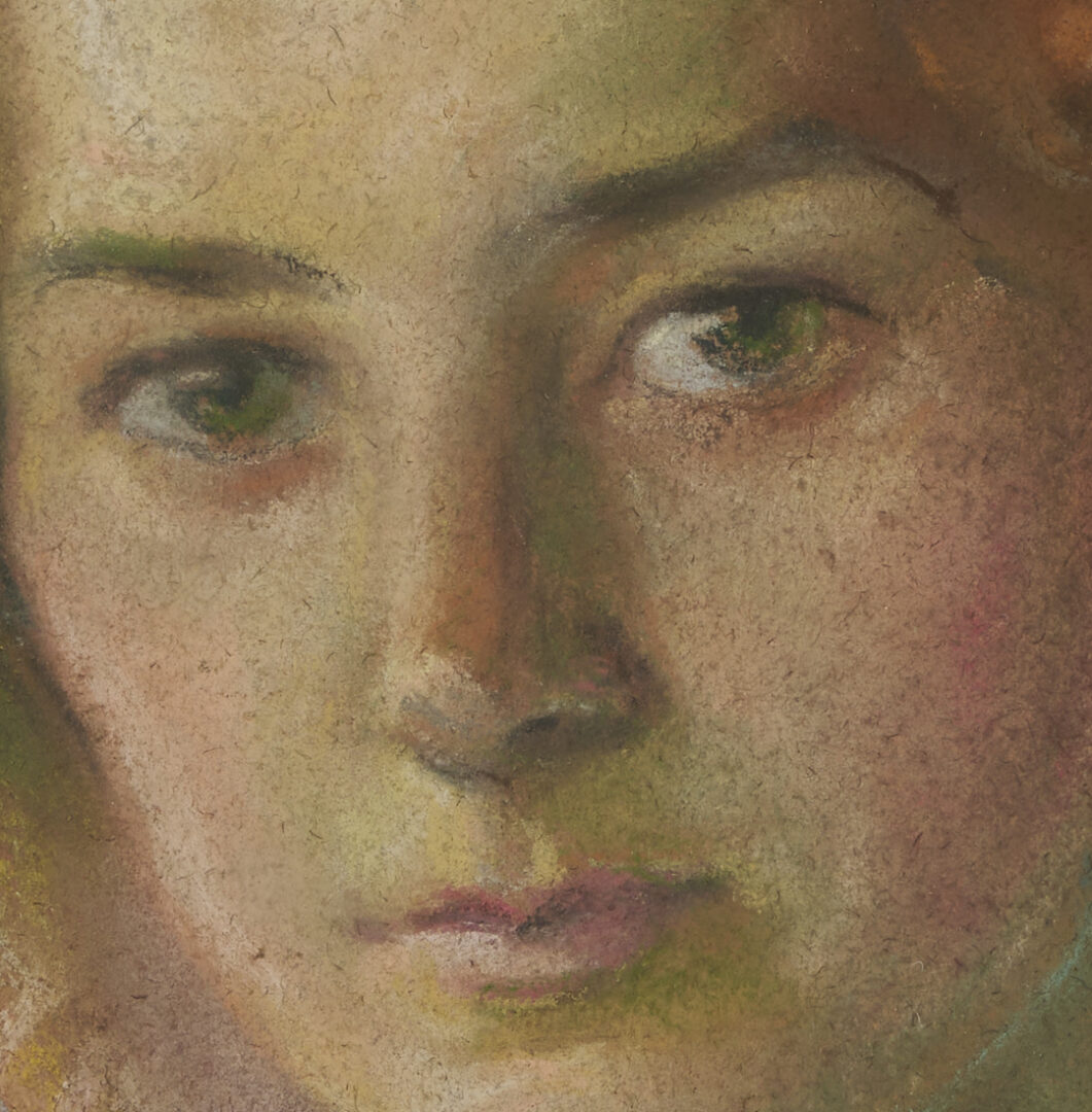 Lot 1241: Hugh Poe & Mary E. Grainger Pastel Portraits, Tennessee/Indiana Interest