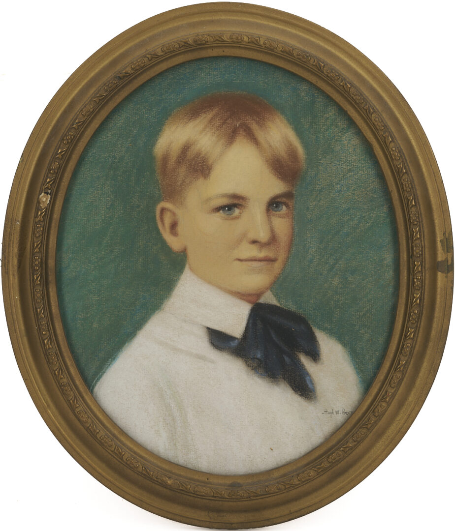 Lot 1241: Hugh Poe & Mary E. Grainger Pastel Portraits, Tennessee/Indiana Interest