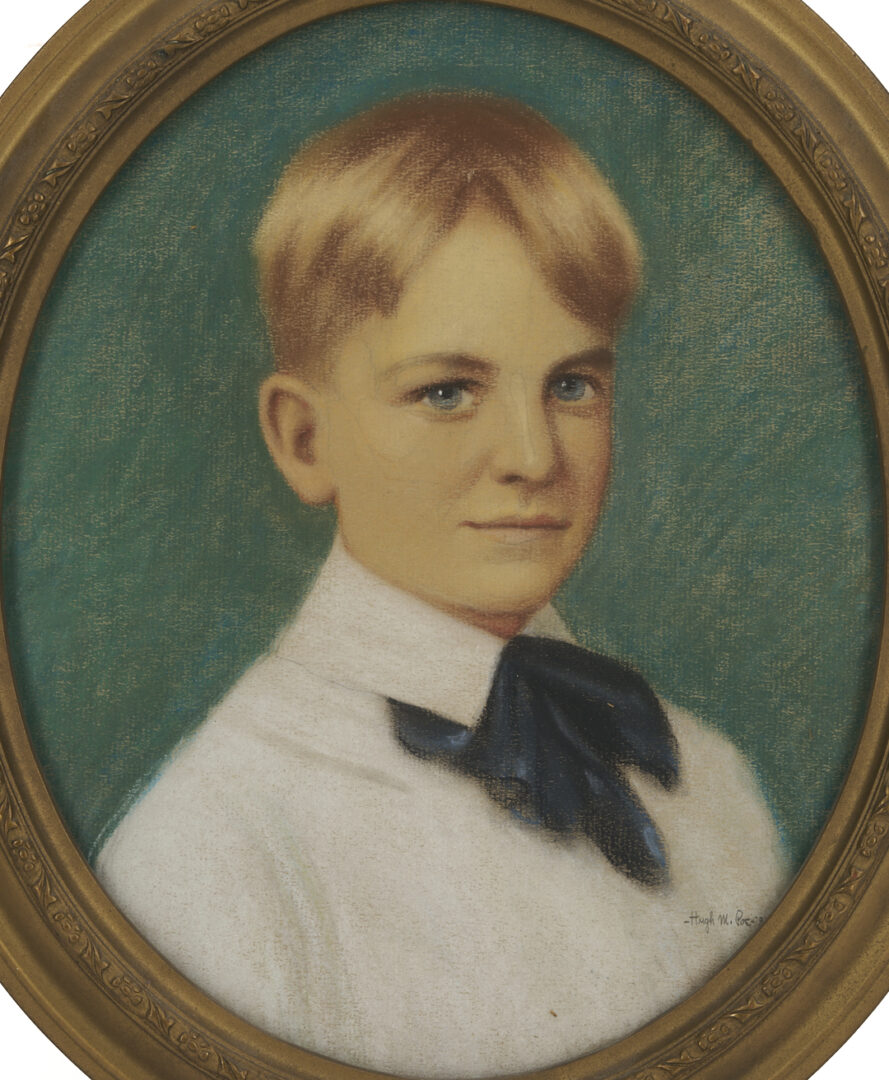 Lot 1241: Hugh Poe & Mary E. Grainger Pastel Portraits, Tennessee/Indiana Interest
