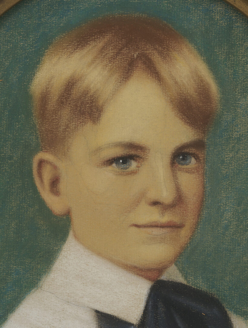 Lot 1241: Hugh Poe & Mary E. Grainger Pastel Portraits, Tennessee/Indiana Interest