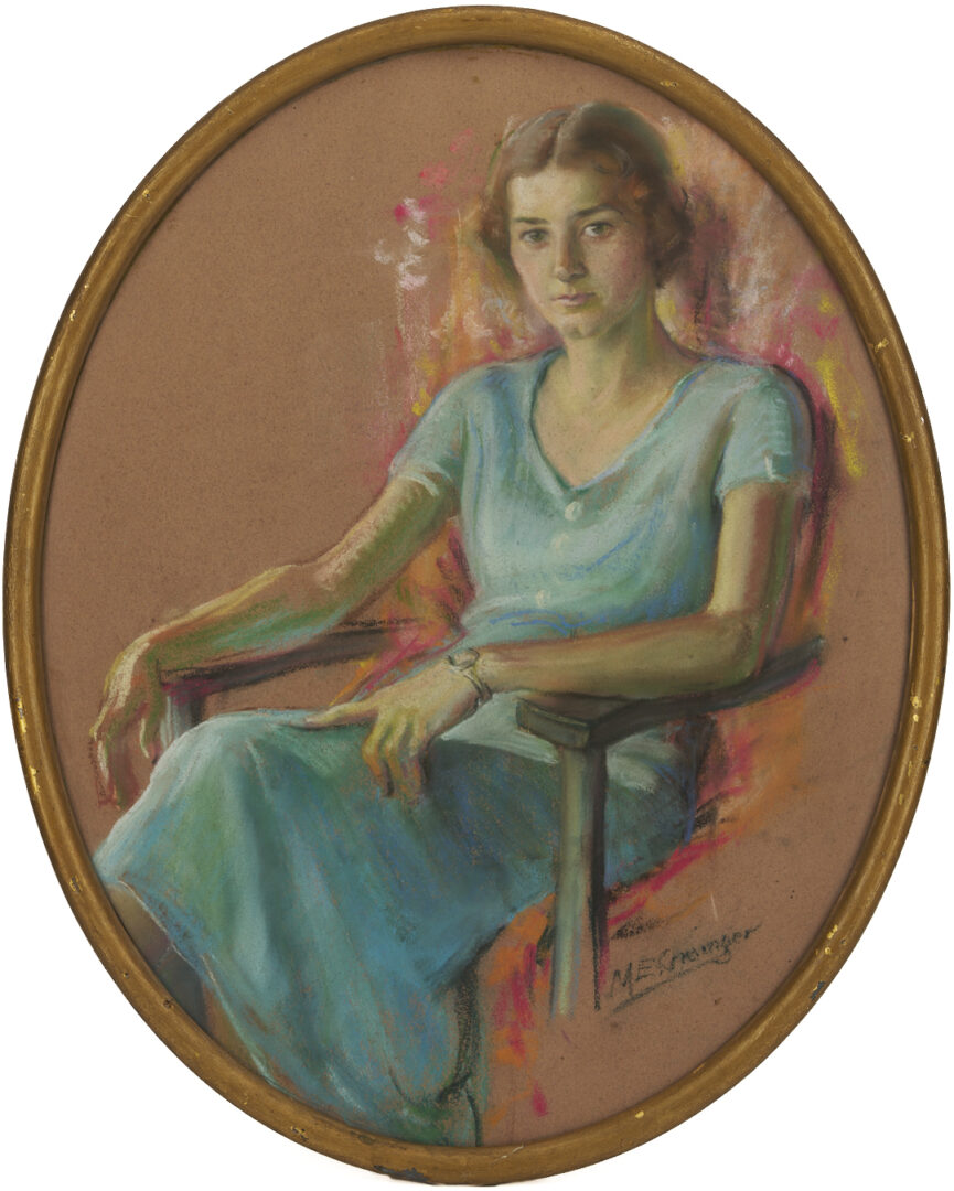 Lot 1241: Hugh Poe & Mary E. Grainger Pastel Portraits, Tennessee/Indiana Interest