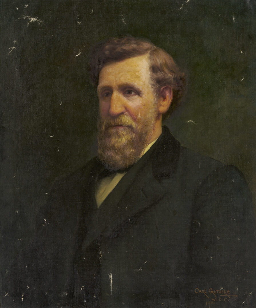 Lot 1242: Carl Gutherz O/C Portrait of a New England Senator c. 1900