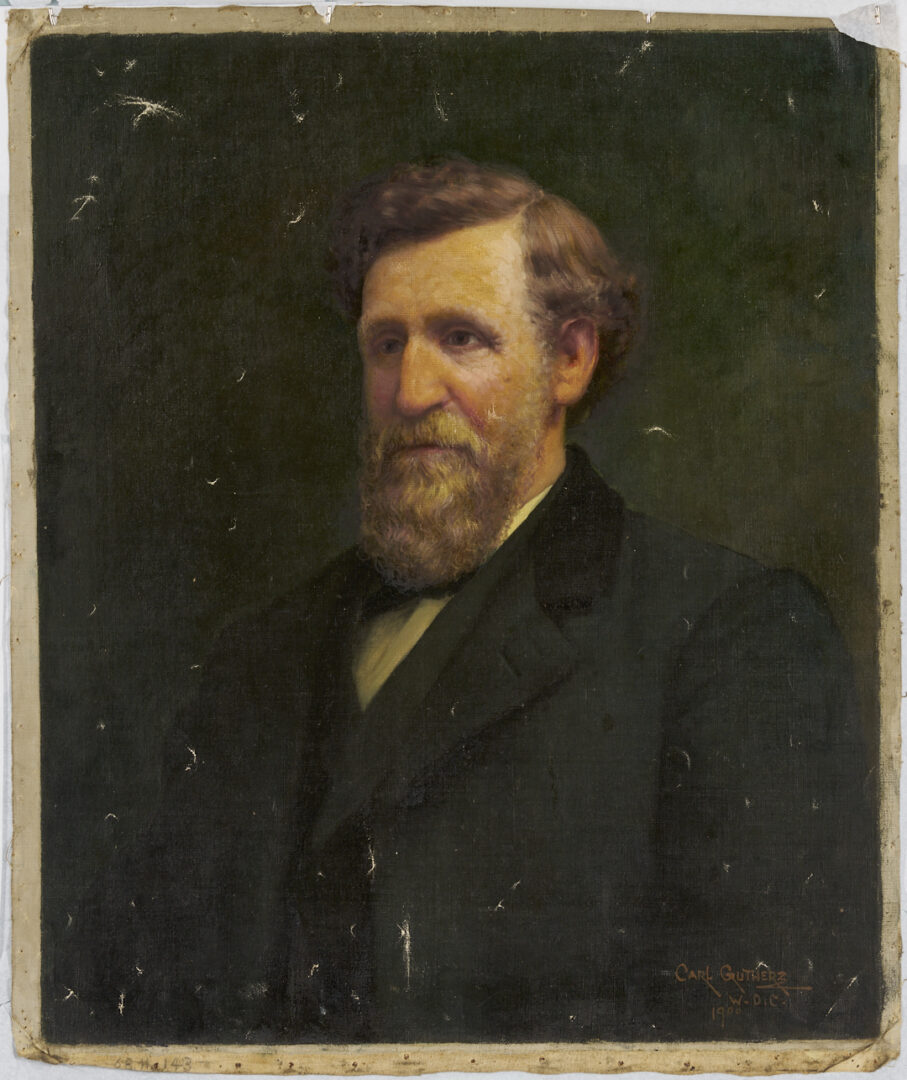 Lot 1242: Carl Gutherz O/C Portrait of a New England Senator c. 1900