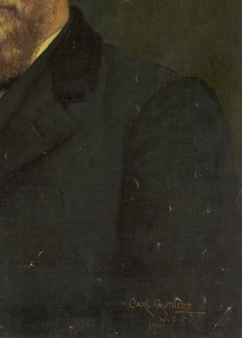 Lot 1242: Carl Gutherz O/C Portrait of a New England Senator c. 1900