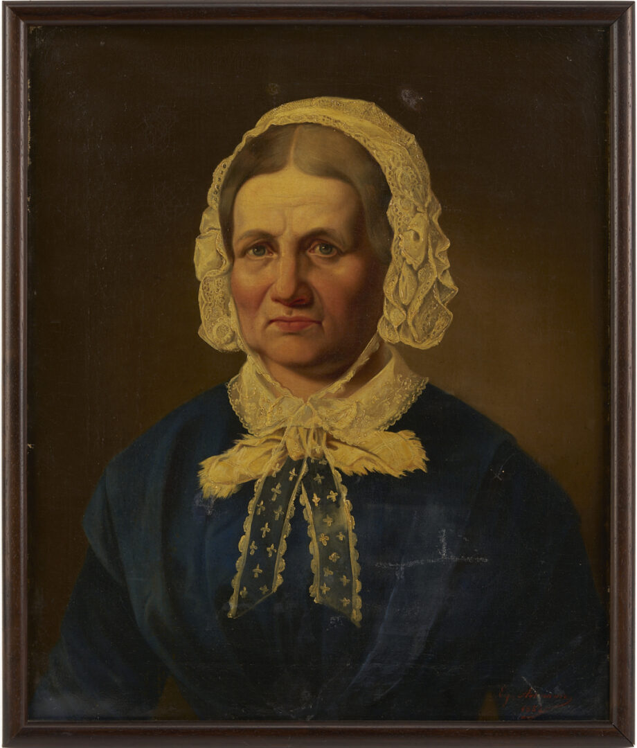 Lot 1243: Pr. 19th Cent. O/C Pendant Portraits, signed Artmann