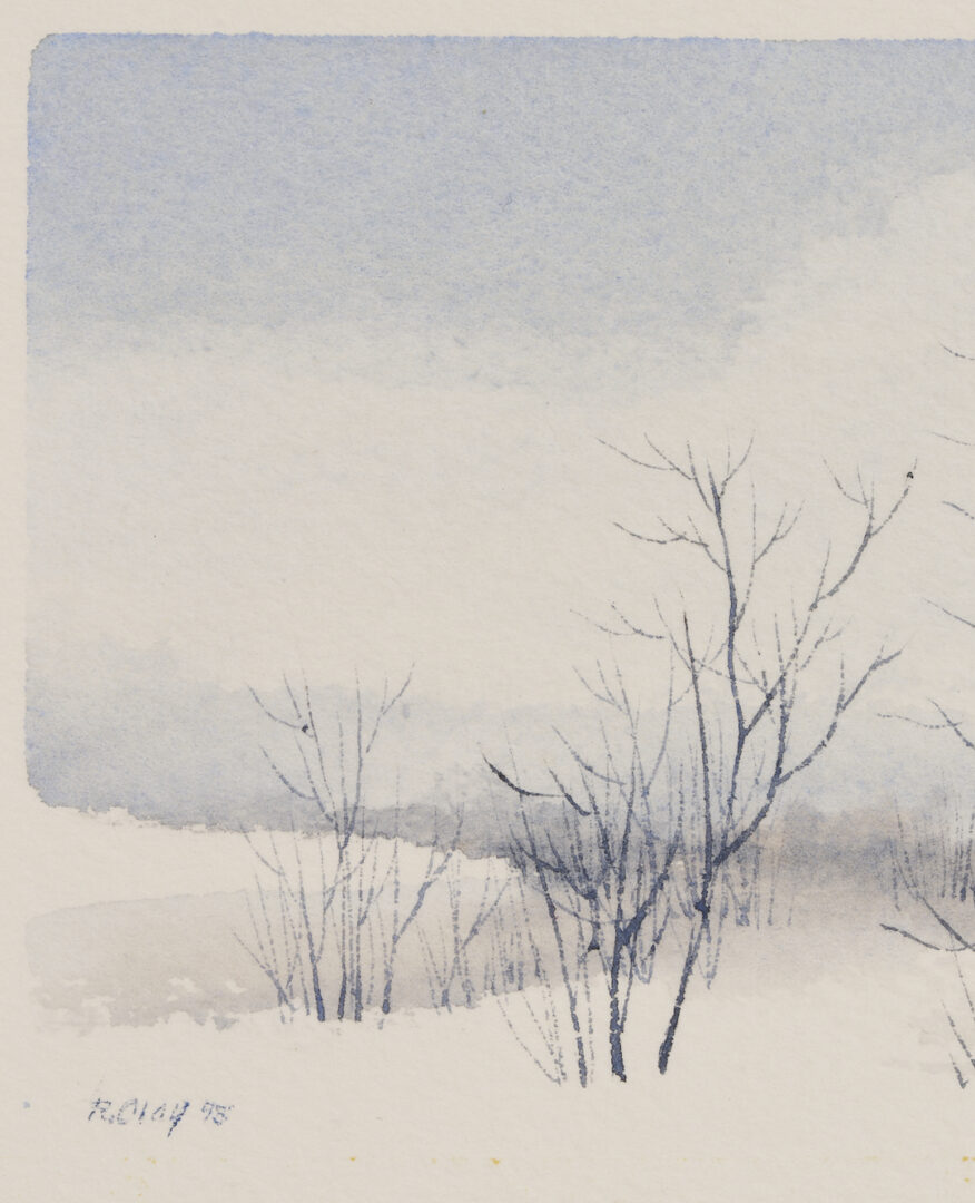 Lot 1244: 3 Robert Young Clay Watercolor Landscapes