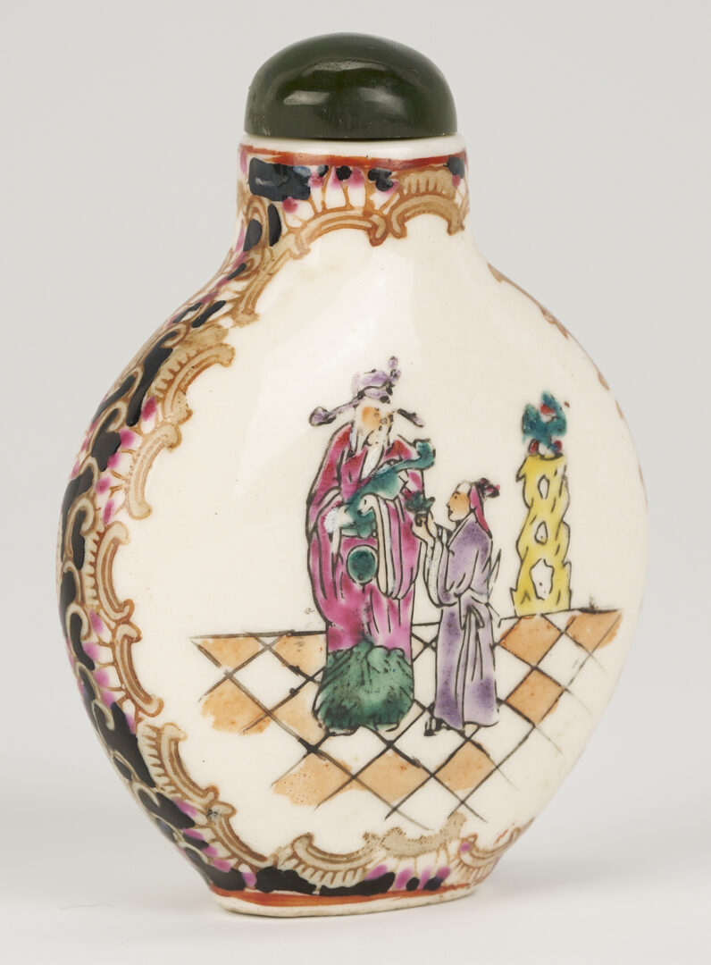 Lot 1247: 3 Chinese Porcelain & Enamel Snuff Bottles plus 5 Reverse Painted Snuff Bottles