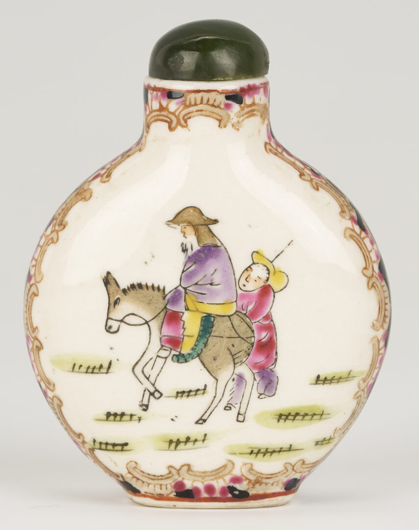 Lot 1247: 3 Chinese Porcelain & Enamel Snuff Bottles plus 5 Reverse Painted Snuff Bottles