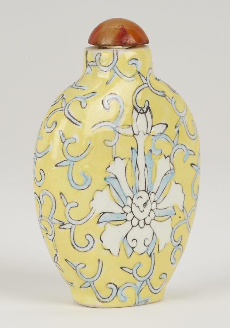 Lot 1247: 3 Chinese Porcelain & Enamel Snuff Bottles plus 5 Reverse Painted Snuff Bottles