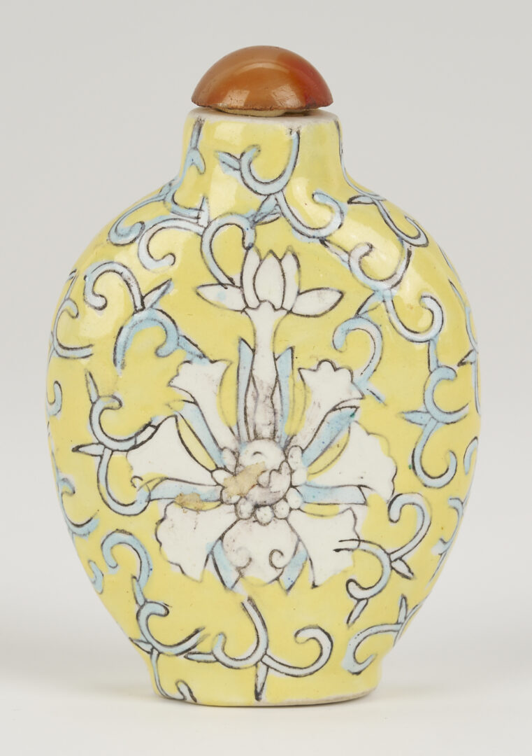 Lot 1247: 3 Chinese Porcelain & Enamel Snuff Bottles plus 5 Reverse Painted Snuff Bottles