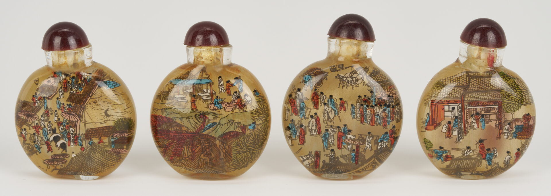 Lot 1247: 3 Chinese Porcelain & Enamel Snuff Bottles plus 5 Reverse Painted Snuff Bottles
