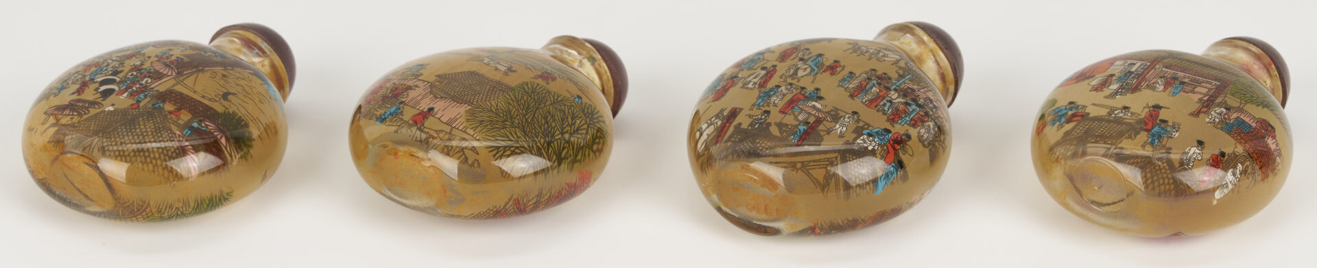Lot 1247: 3 Chinese Porcelain & Enamel Snuff Bottles plus 5 Reverse Painted Snuff Bottles