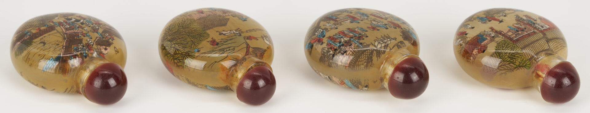 Lot 1247: 3 Chinese Porcelain & Enamel Snuff Bottles plus 5 Reverse Painted Snuff Bottles