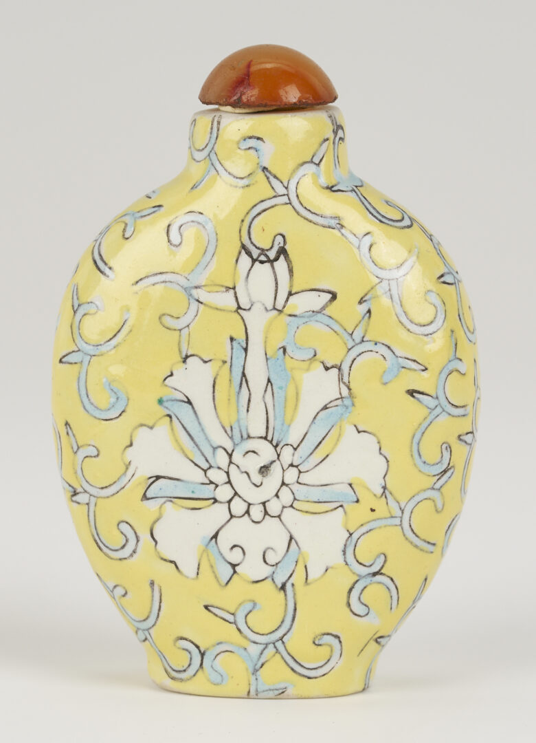 Lot 1247: 3 Chinese Porcelain & Enamel Snuff Bottles plus 5 Reverse Painted Snuff Bottles