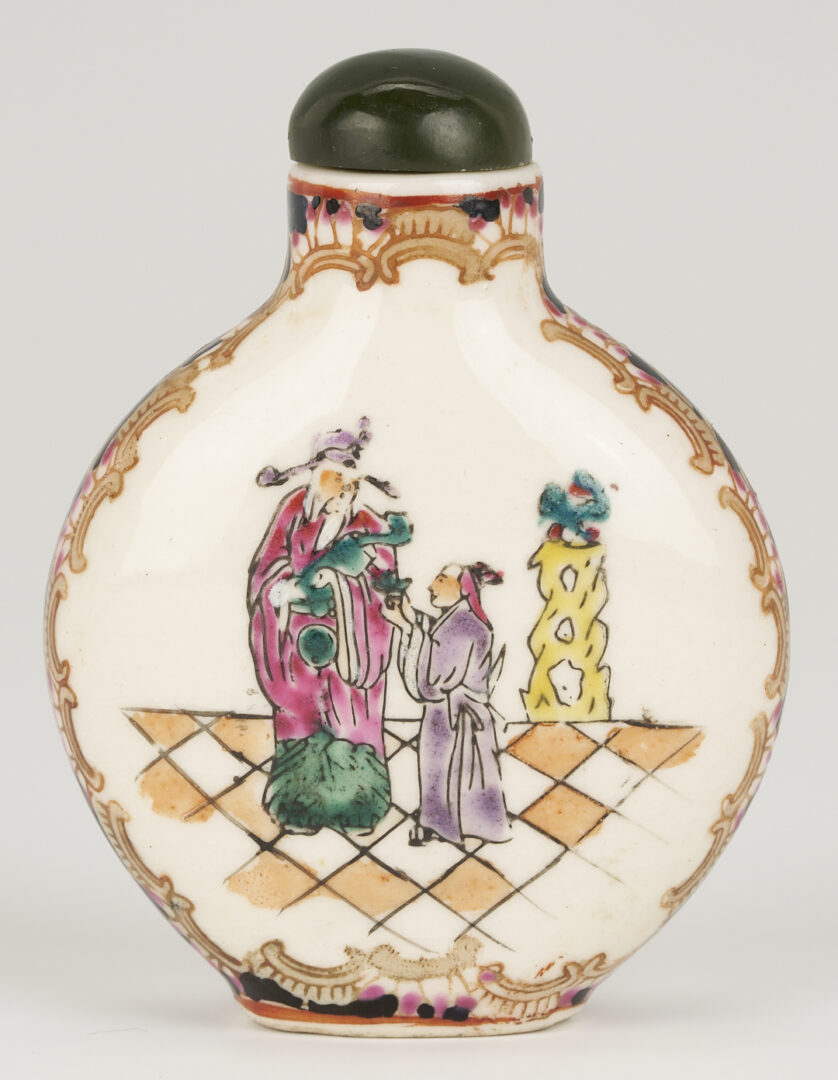 Lot 1247: 3 Chinese Porcelain & Enamel Snuff Bottles plus 5 Reverse Painted Snuff Bottles