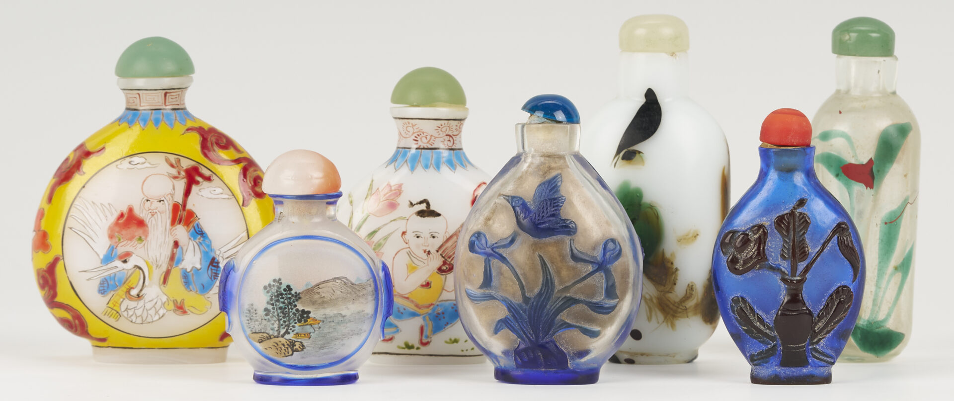 Lot 1248: 7 Chinese Glass Snuff Bottles