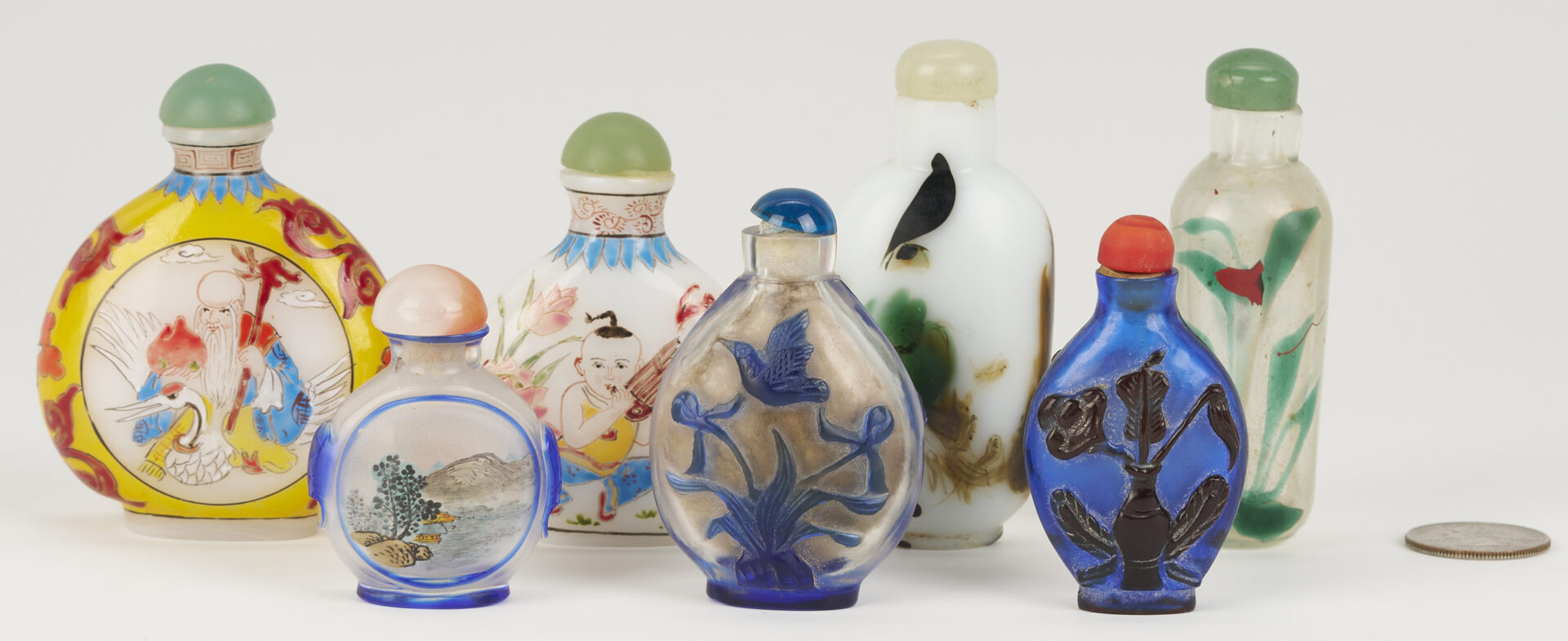 Lot 1248: 7 Chinese Glass Snuff Bottles