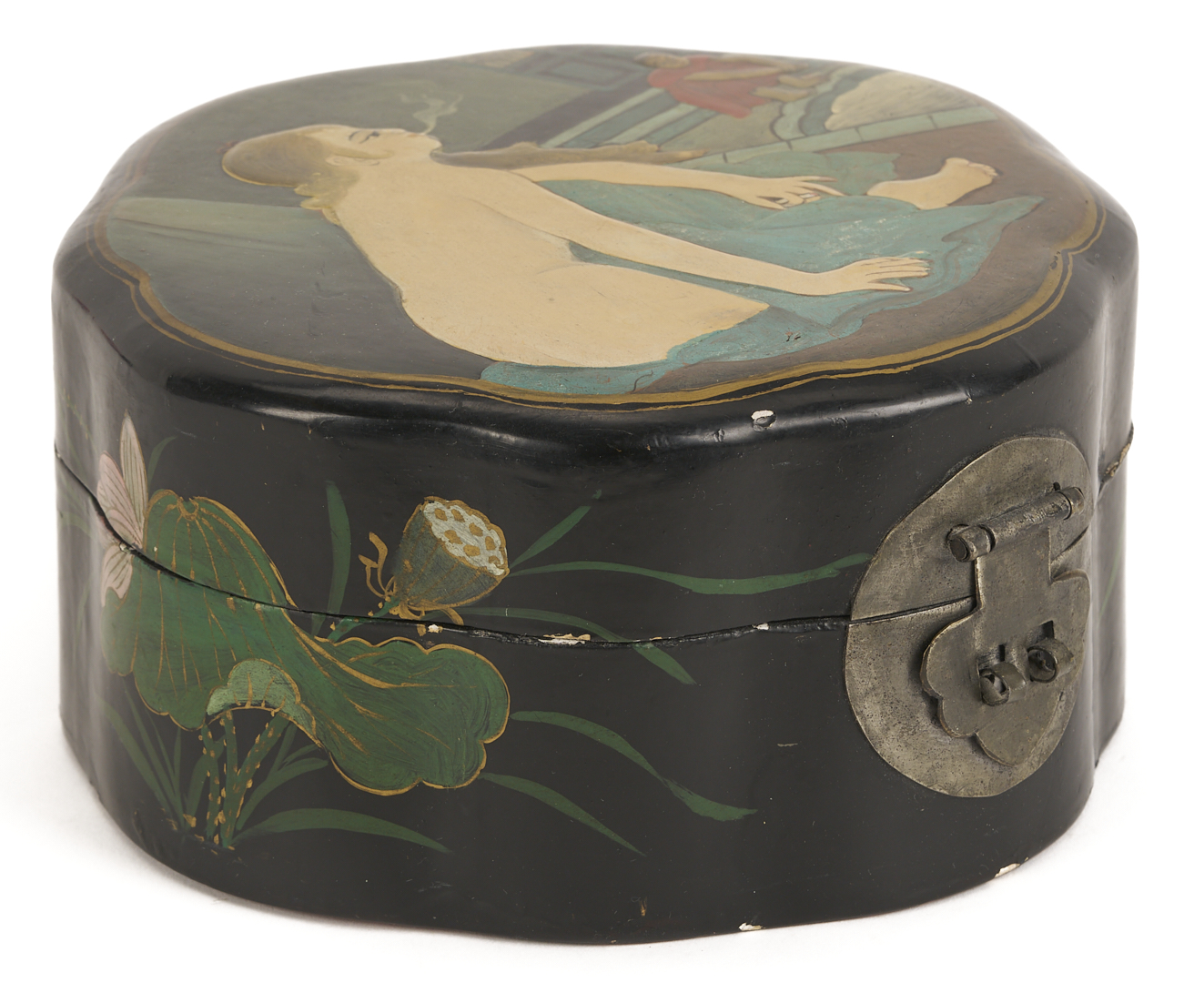 Lot 1249: 3 Asian Decorative Boxes: Lacquer & Bronze