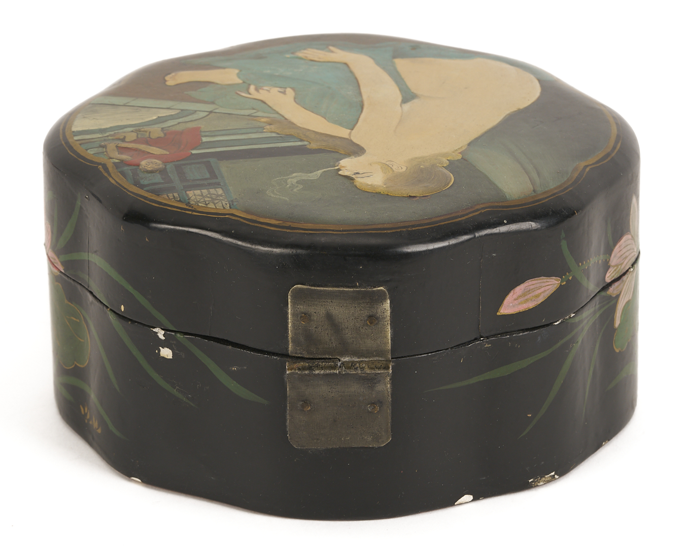 Lot 1249: 3 Asian Decorative Boxes: Lacquer & Bronze