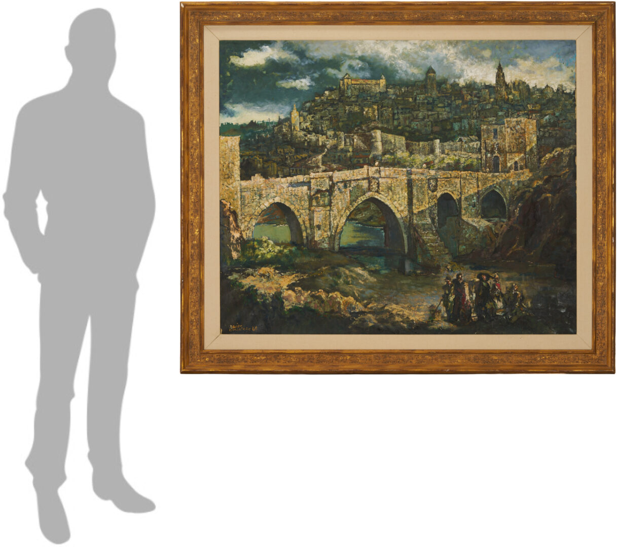 Lot 124: Xavier Gonzalez O/C Spanish Landscape Painting, Tagus River