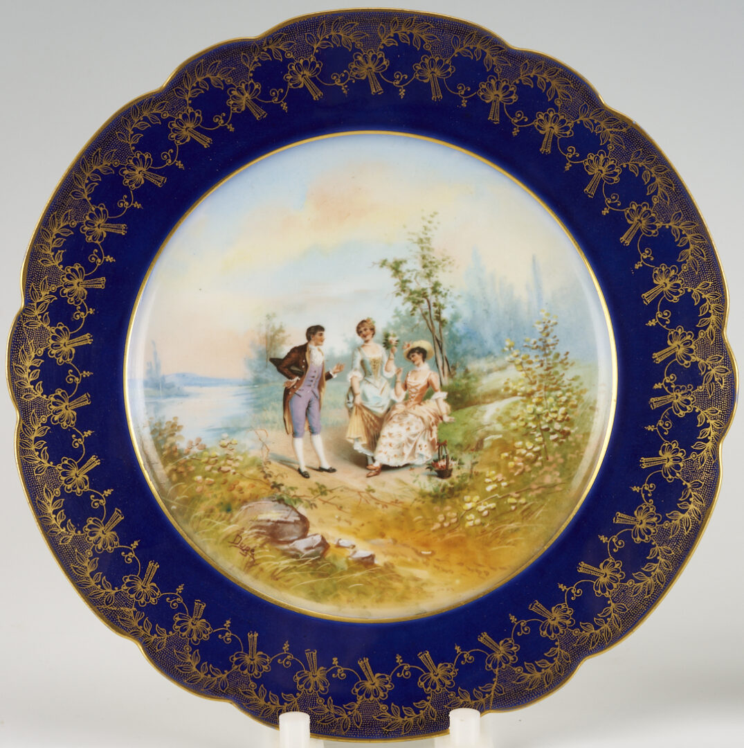 Lot 1251: Sevres Style Ormolou Vase & Pr. of Limoges Plates