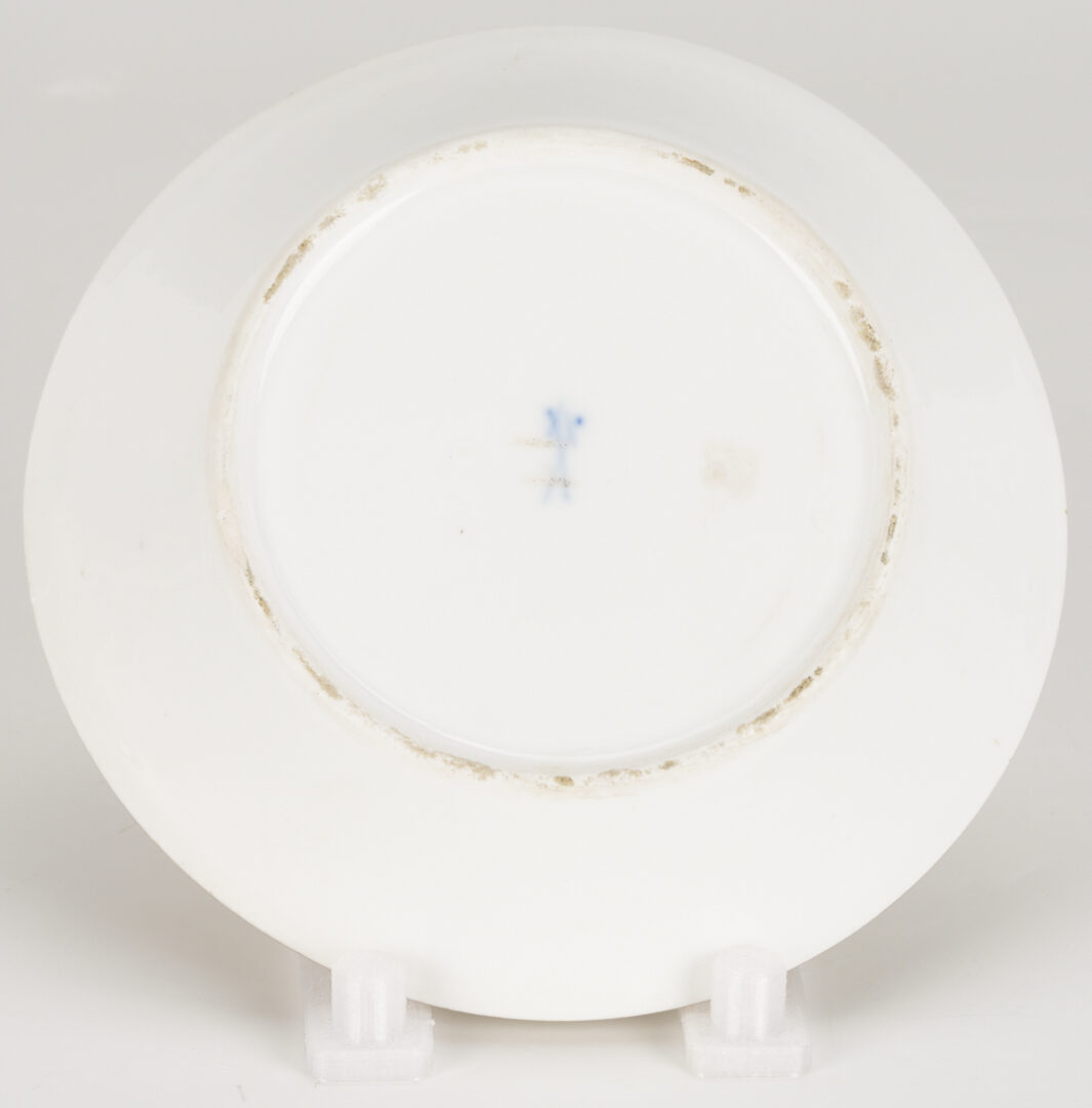 Lot 1254: Royal Vienna Porcelain Cup & Saucer w/ Meissen Custard Cup & Saucer