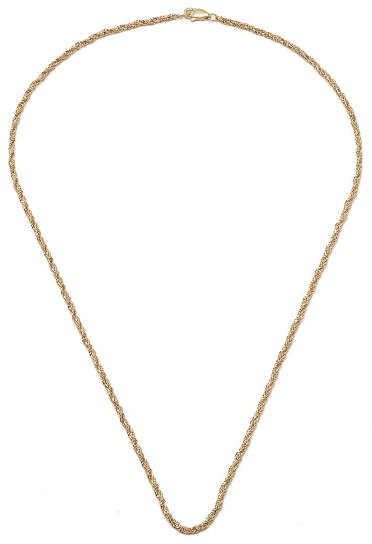Lot 1257: 14K Yellow Gold Rope Chain Necklace