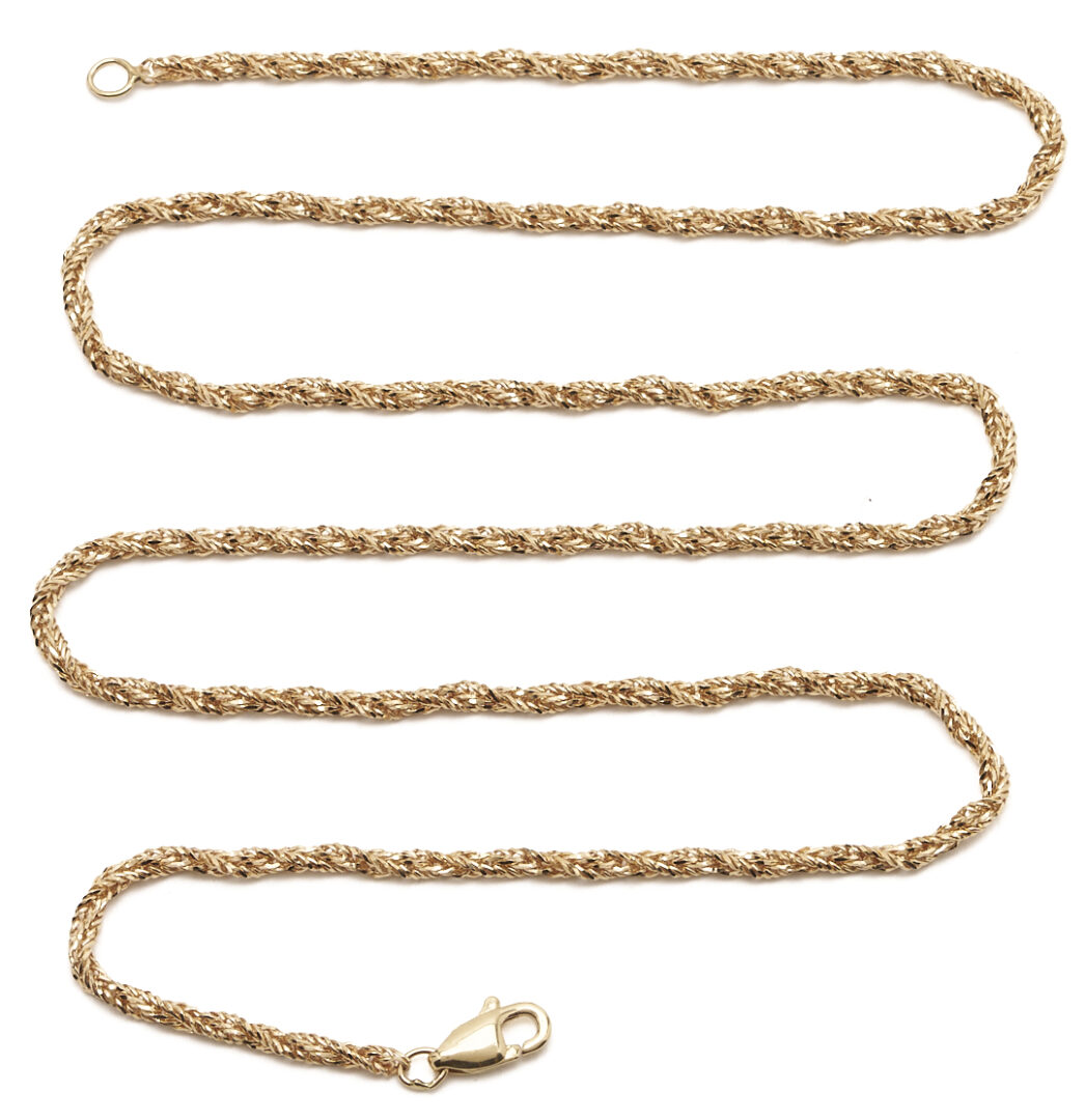 Lot 1257: 14K Yellow Gold Rope Chain Necklace