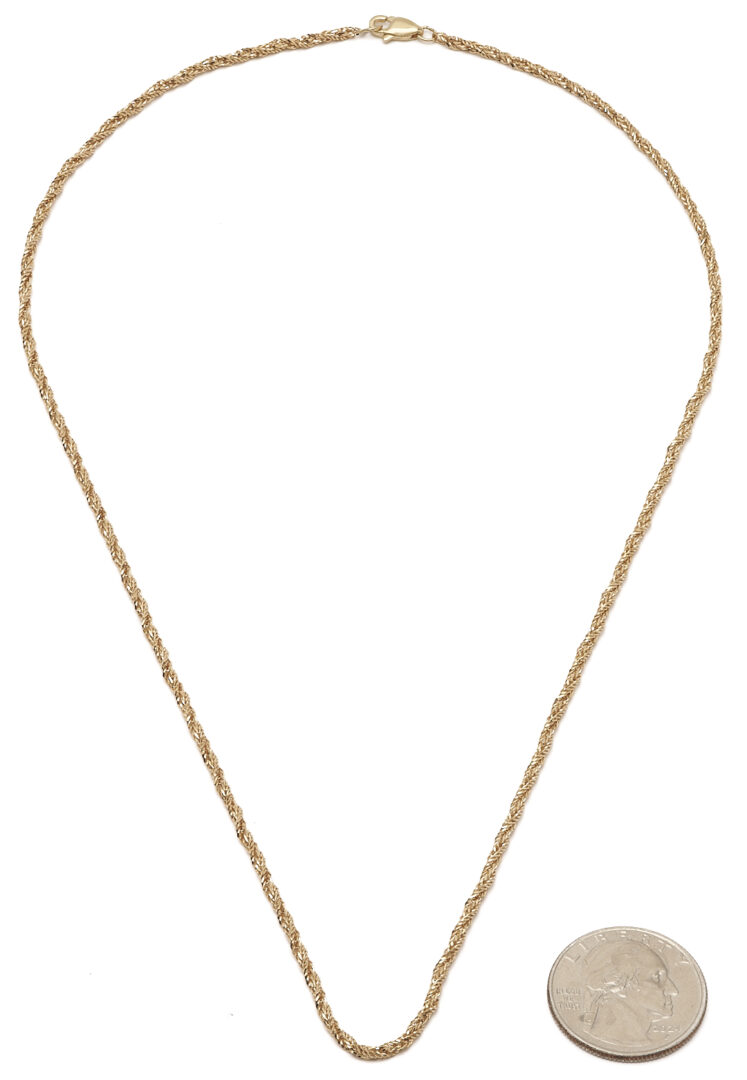 Lot 1257: 14K Yellow Gold Rope Chain Necklace