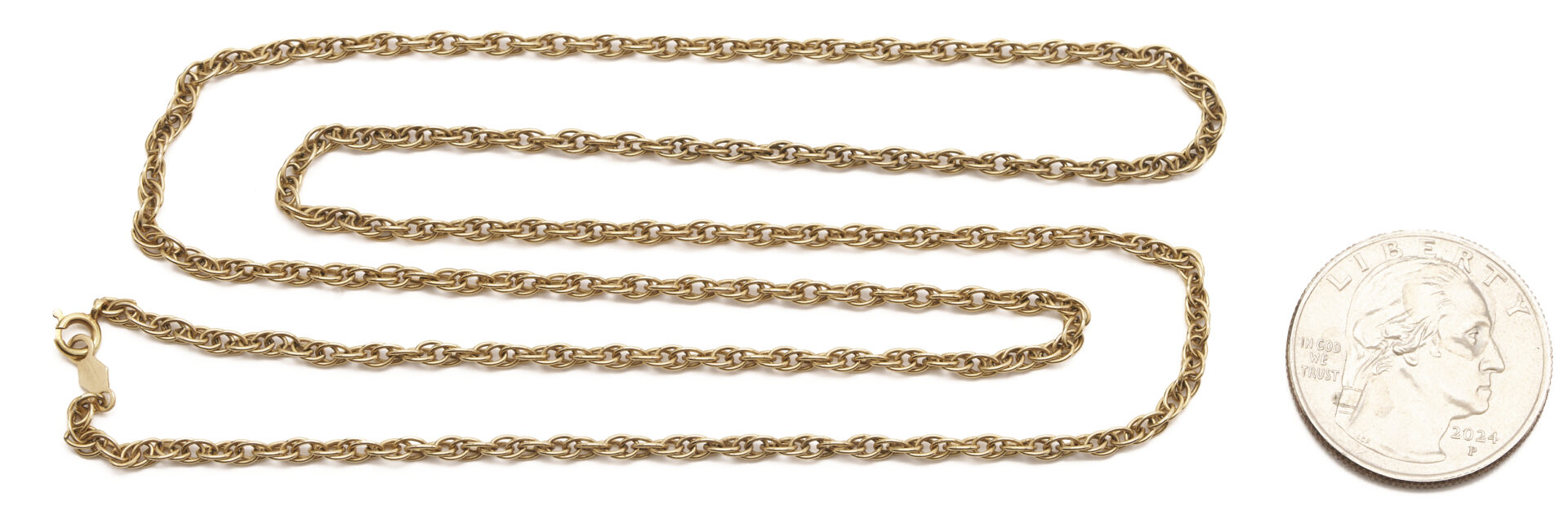 Lot 1259: 14K Twisted Rope Chain Necklace
