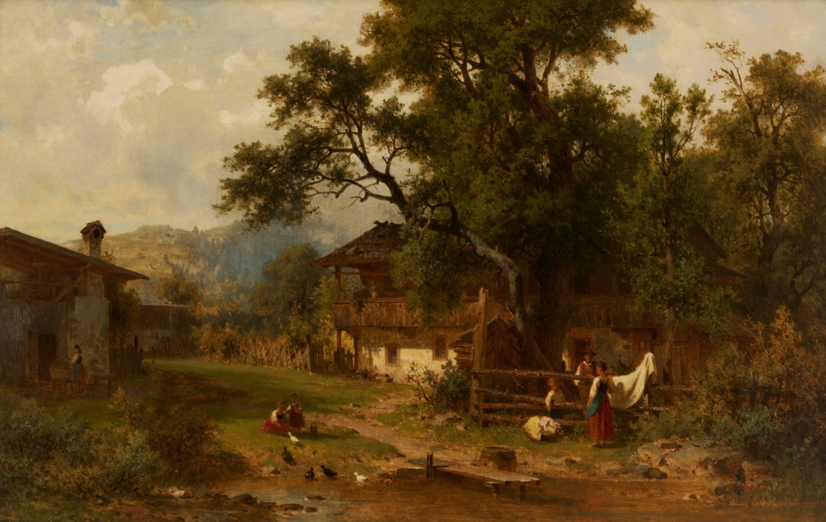 Lot 125: Arnold Meerman O/C Farm Scene