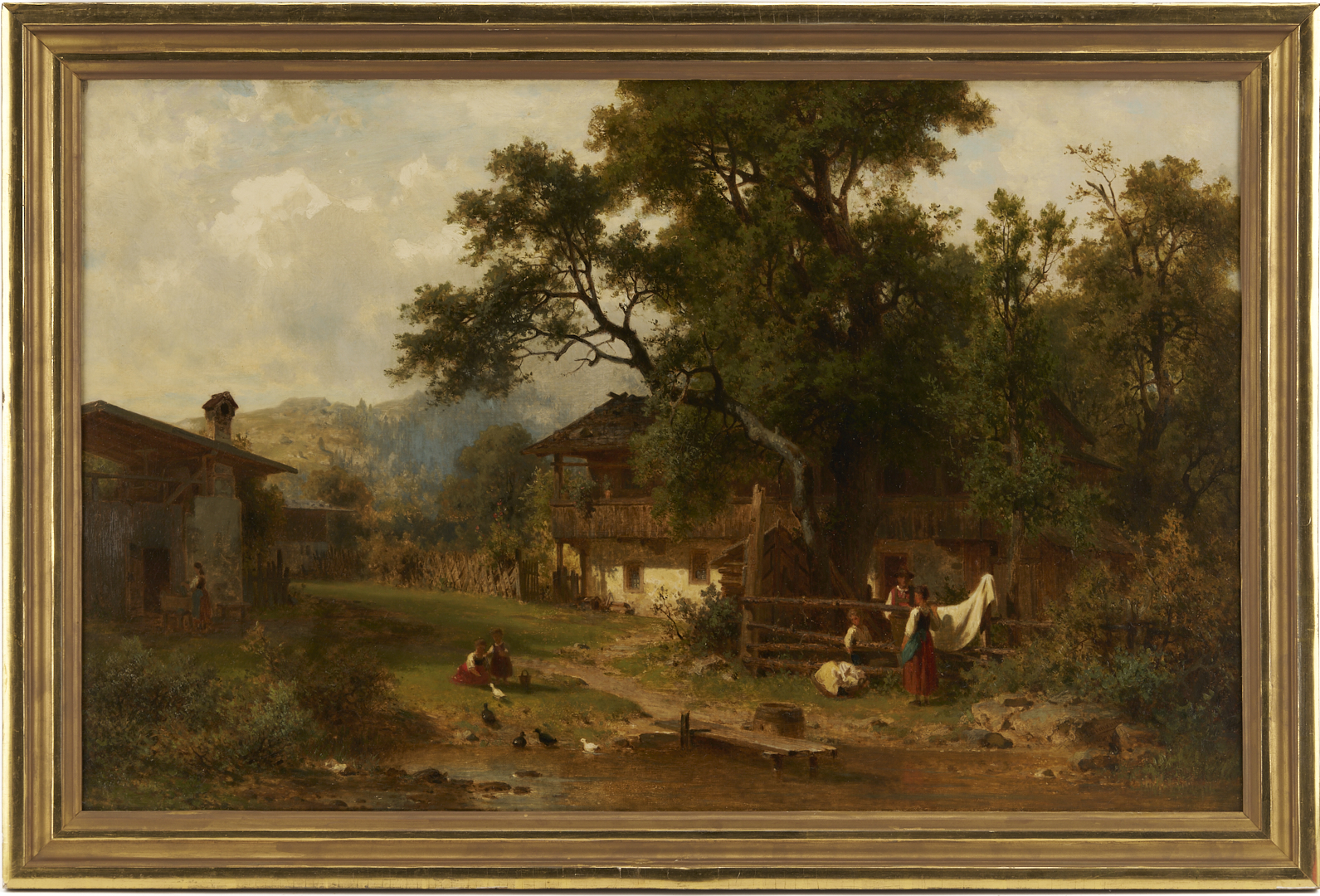 Lot 125: Arnold Meerman O/C Farm Scene