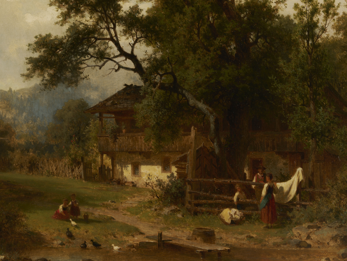 Lot 125: Arnold Meerman O/C Farm Scene