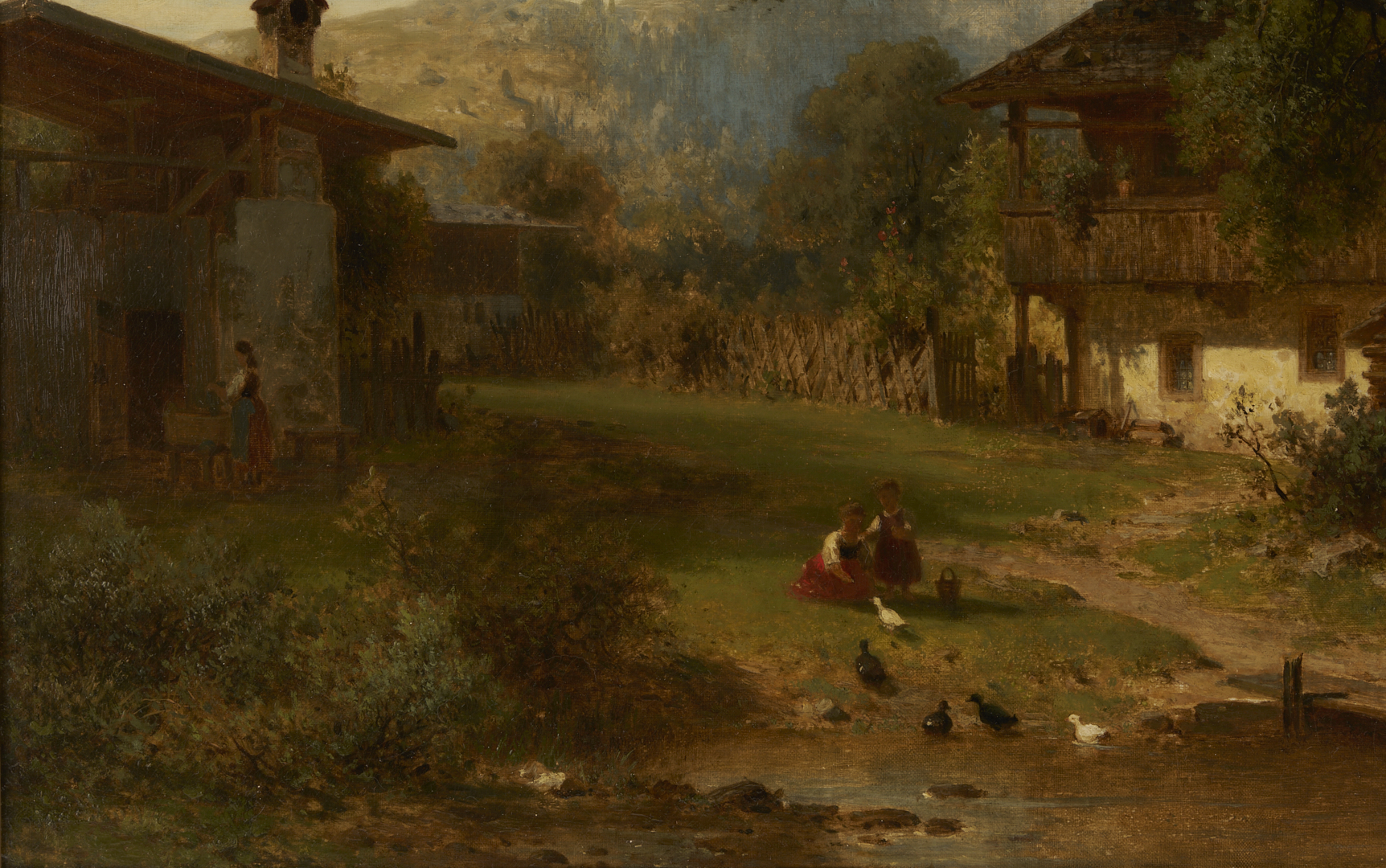 Lot 125: Arnold Meerman O/C Farm Scene